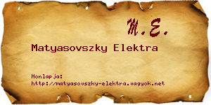 Matyasovszky Elektra névjegykártya